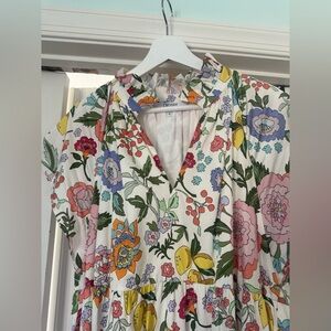 Crosby dress size XL VGUC White Ruffled Tiered Midi Sundress with Flutter Sleeve